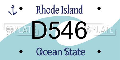 D546 Rhode Island License Plate