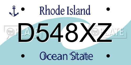 D548XZ Rhode Island License Plate