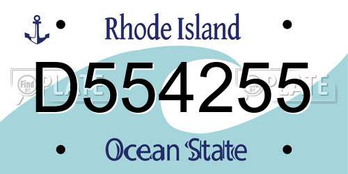 D554255 Rhode Island License Plate
