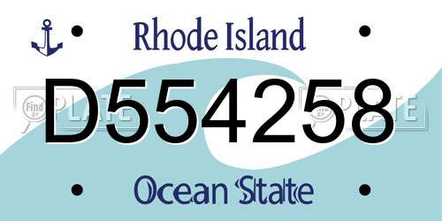 D554258 Rhode Island License Plate