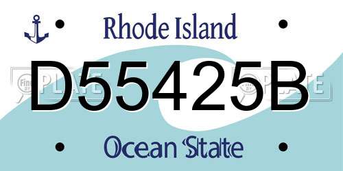 D55425B Rhode Island License Plate