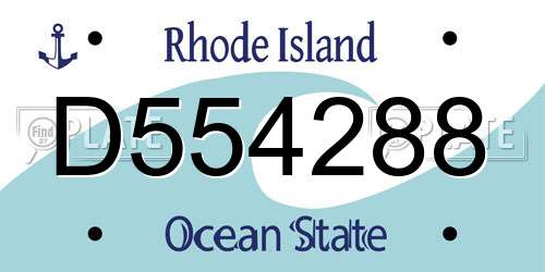 D554288 Rhode Island License Plate