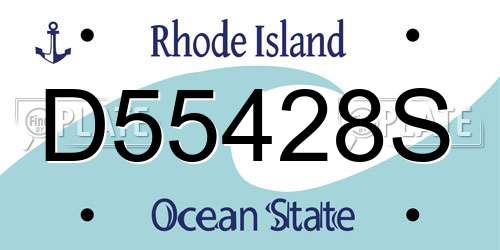 D55428S Rhode Island License Plate