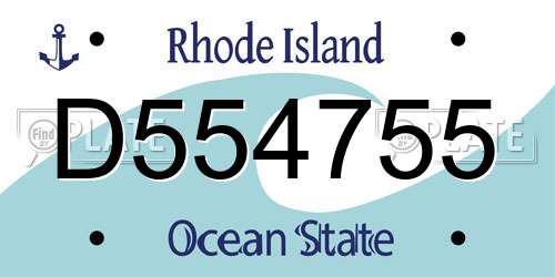 D554755 Rhode Island License Plate