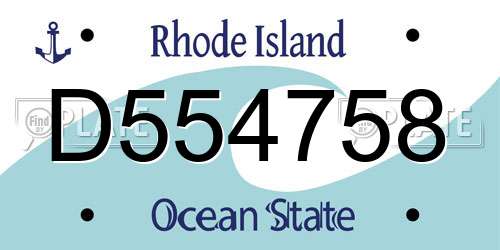 D554758 Rhode Island License Plate