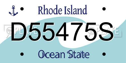 D55475S Rhode Island License Plate