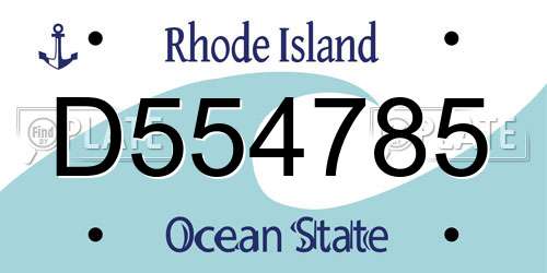 D554785 Rhode Island License Plate