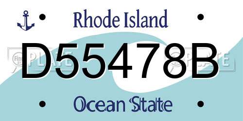 D55478B Rhode Island License Plate