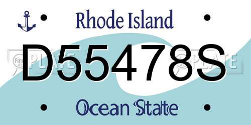 D55478S Rhode Island License Plate