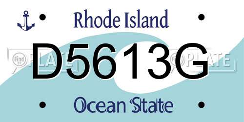 D5613G Rhode Island License Plate
