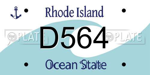 D564 Rhode Island License Plate