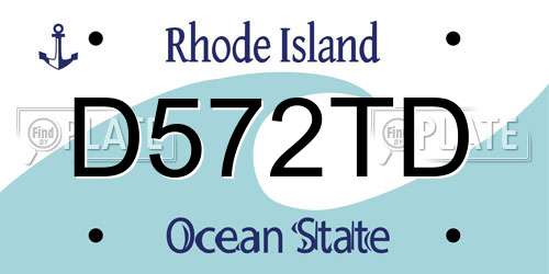D572TD Rhode Island License Plate