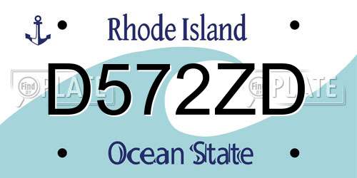 D572ZD Rhode Island License Plate