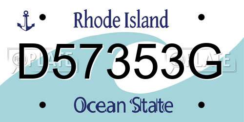D57353G Rhode Island License Plate
