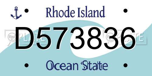 D573836 Rhode Island License Plate