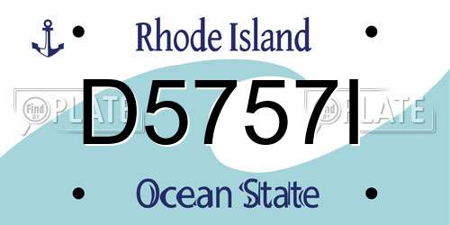 D5757I Rhode Island License Plate