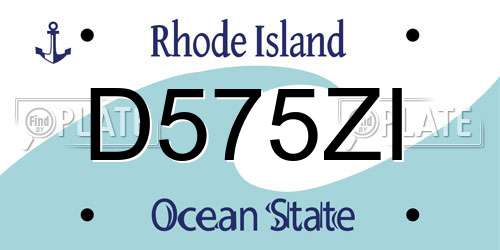 D575ZI Rhode Island License Plate