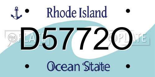 D5772O Rhode Island License Plate