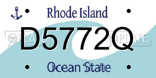 D5772Q Rhode Island License Plate