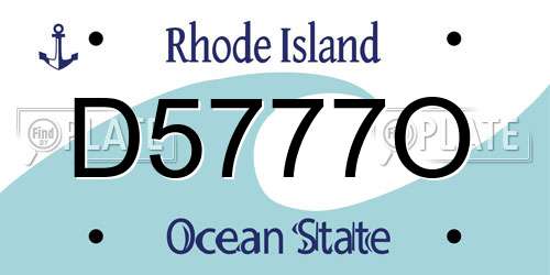 D5777O Rhode Island License Plate