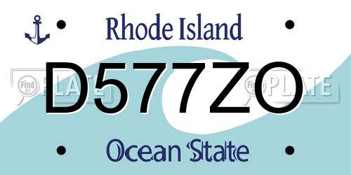 D577ZO Rhode Island License Plate