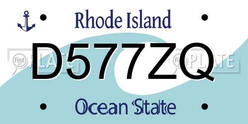 D577ZQ Rhode Island License Plate