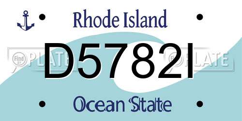 D5782I Rhode Island License Plate