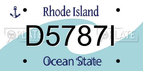 D5787I Rhode Island License Plate