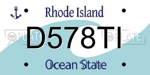 D578TI Rhode Island License Plate