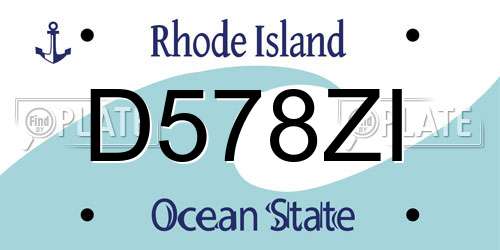 D578ZI Rhode Island License Plate