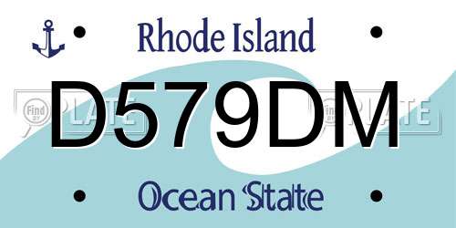 D579DM Rhode Island License Plate