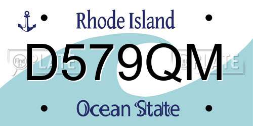 D579QM Rhode Island License Plate