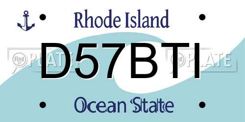 D57BTI Rhode Island License Plate