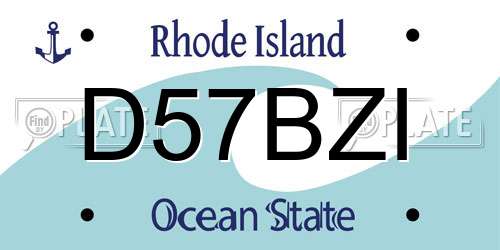 D57BZI Rhode Island License Plate