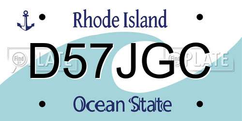 D57JGC Rhode Island License Plate