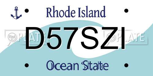 D57SZI Rhode Island License Plate