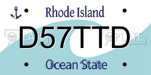 D57TTD Rhode Island License Plate