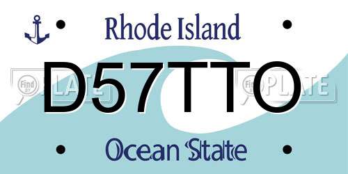 D57TTO Rhode Island License Plate