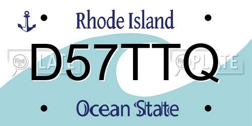 D57TTQ Rhode Island License Plate