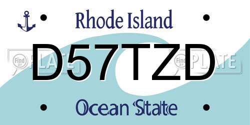 D57TZD Rhode Island License Plate