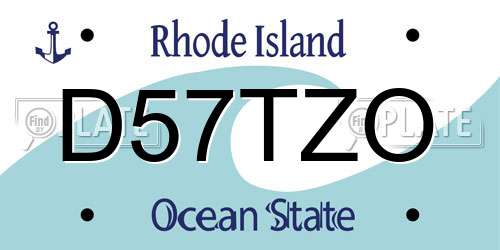D57TZO Rhode Island License Plate
