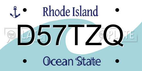 D57TZQ Rhode Island License Plate