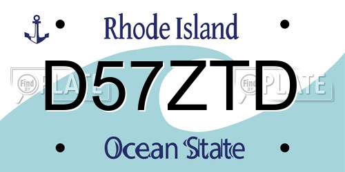 D57ZTD Rhode Island License Plate