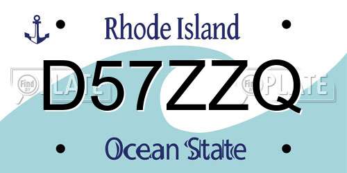 D57ZZQ Rhode Island License Plate