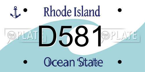 D581 Rhode Island License Plate