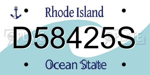 D58425S Rhode Island License Plate