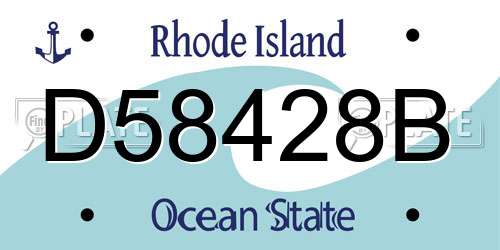 D58428B Rhode Island License Plate