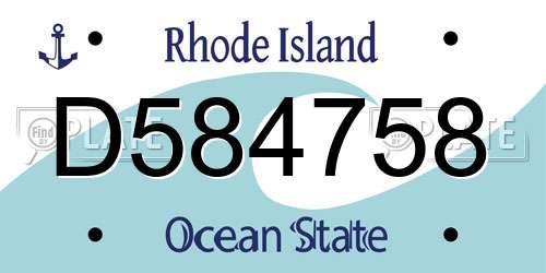 D584758 Rhode Island License Plate