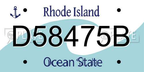D58475B Rhode Island License Plate