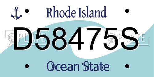 D58475S Rhode Island License Plate